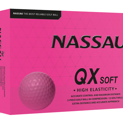 Nassau QX Soft - Golfbälle bedrucken - Pink
