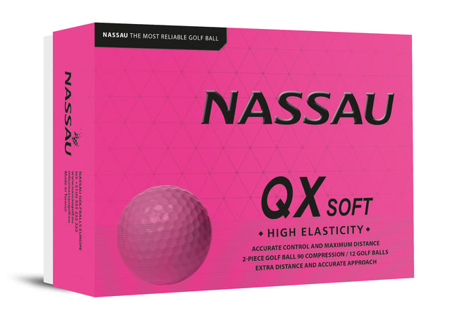 Nassau QX Soft - Golfbälle bedrucken - Pink