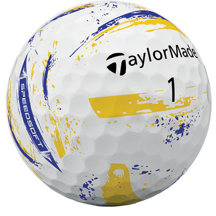 TaylorMade SpeedSoft Ink Golfball Gelb mit Ink-Muster