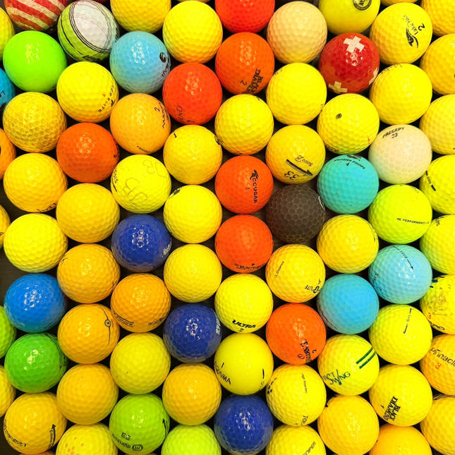 Gebrauchte Golfbälle, farbig