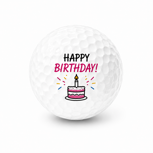Golfball mit Happy Birthday Aufdruck