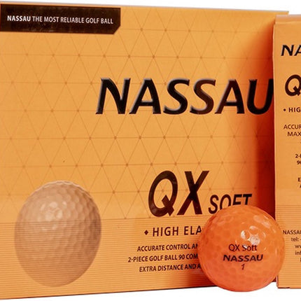 Nassau QX Soft - unbedruckte Golfbälle - Orange