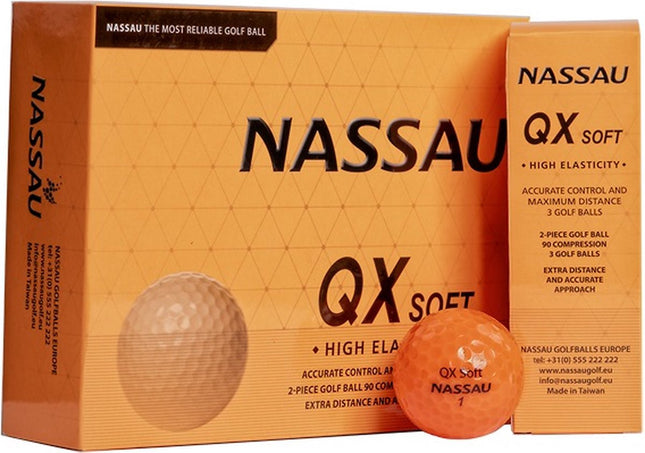 Nassau QX Soft - unbedruckte Golfbälle - Orange