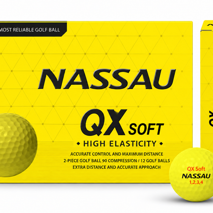 Nassau QX Soft - unbedruckte Golfbälle - Orange
