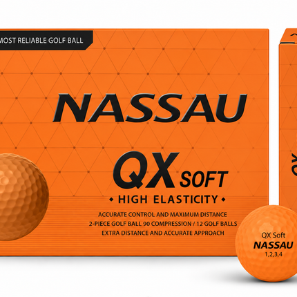 Nassau QX Soft - unbedruckte Golfbälle - Orange