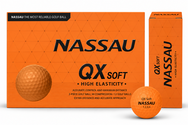 Nassau QX Soft - unbedruckte Golfbälle - Orange