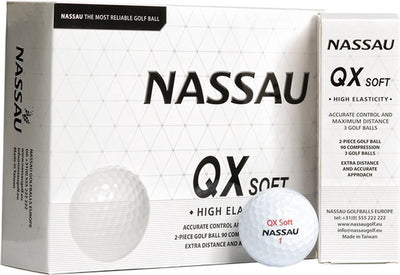 Nassau QX Soft - unbedruckte Golfbälle - Weiß