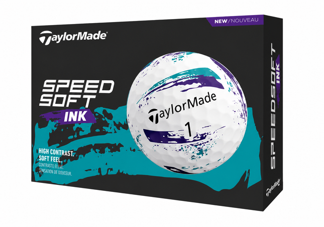 TaylorMade SpeedSoft Ink - unbedruckte Golfbälle - Lila