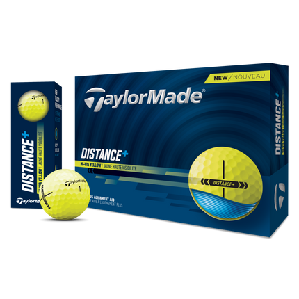 TaylorMade Distance+ - unbedruckte Golfbälle - Gelb