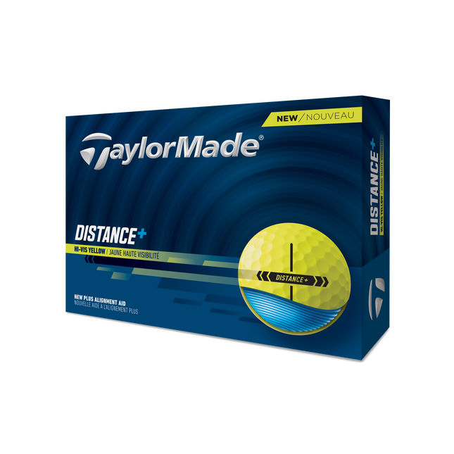 TaylorMade Distance+ - unbedruckte Golfbälle - Gelb