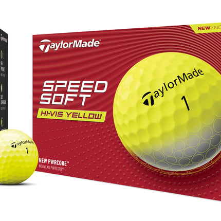 TaylorMade SpeedSoft Hi-Vis - unbedruckte Golfbälle - Gelb