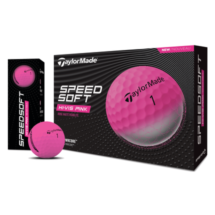 TaylorMade SpeedSoft Hi-Vis - unbedruckte Golfbälle - Pink
