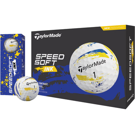 Schachtel TaylorMade SpeedSoft Ink Golfbälle Gelb