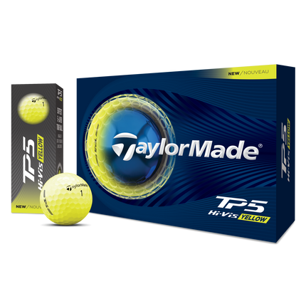 TaylorMade TP5 Hi-Vis - unbedruckte Golfbälle - Gelb